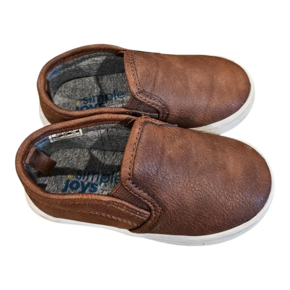 Carter's Simple Joys Faux Leather Slip On Boys Sneakers Toddler 7M